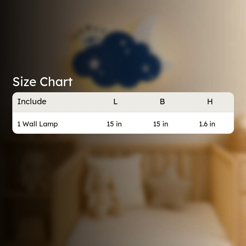 Sleepy Night Sky Cloud Battery Operated MDF Wall Lamp - Blue media 14