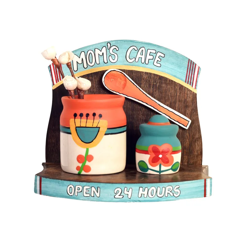 24 Hours Cafe Wood & Ceramic Wall Accent - Three Piece Set media 4