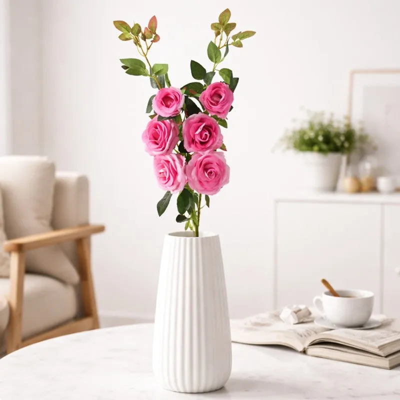Roselle Charm Plastic Artificial Flower - Set Of Two media 1