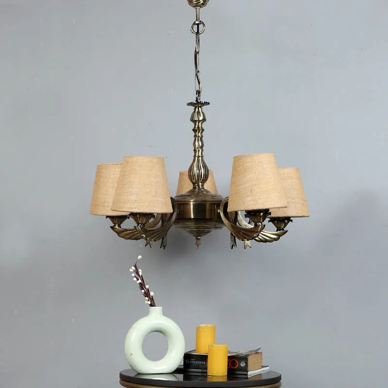 Estroso Conical Golden Antique Ceiling Lamp media 3