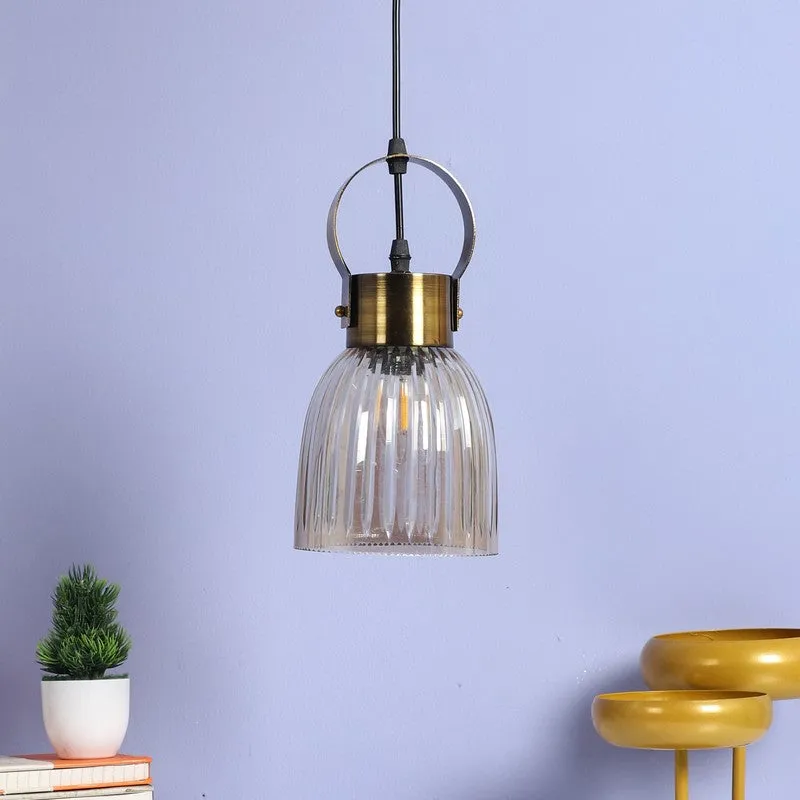 Auric Ribbed Glass Hanging Lamp media 3