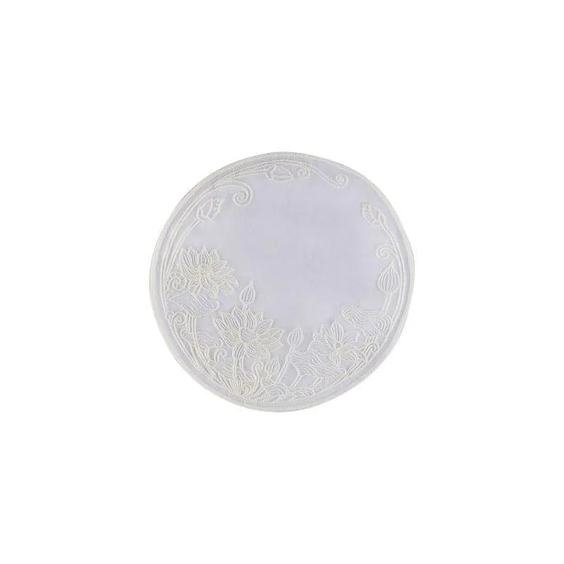 Embroidered Lotus Love Doily - Set Of Two media 4