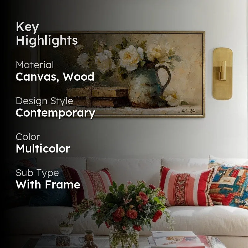 Floral Stillness Canvas Wall Painting With Frame media 2