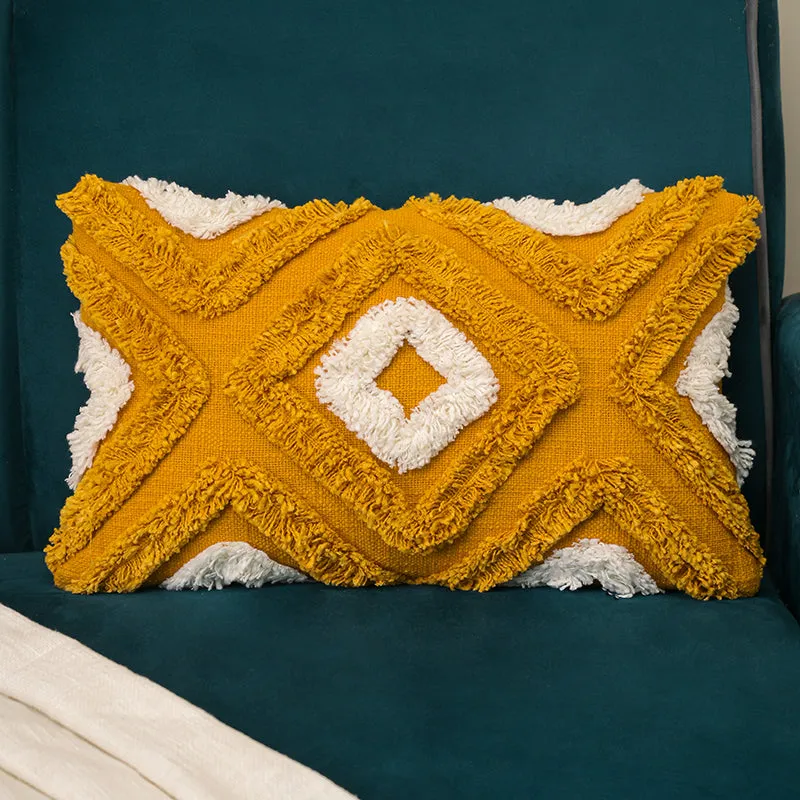 Brush Stitch Tufted Cushion Cover (Rectangle) - Yellow media 4