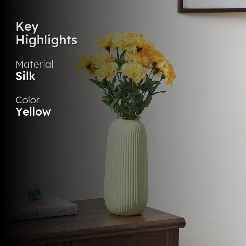 Faux Carnation Bunch (Yellow) - Set Of Two media 2