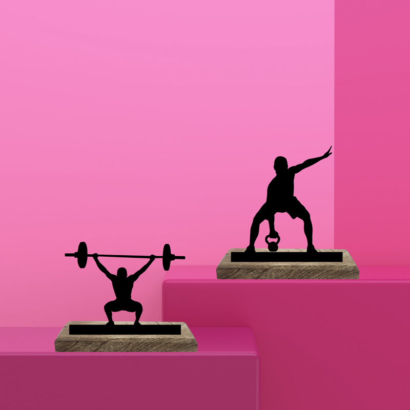 Weightlifters I Showpiece - Set Of Two