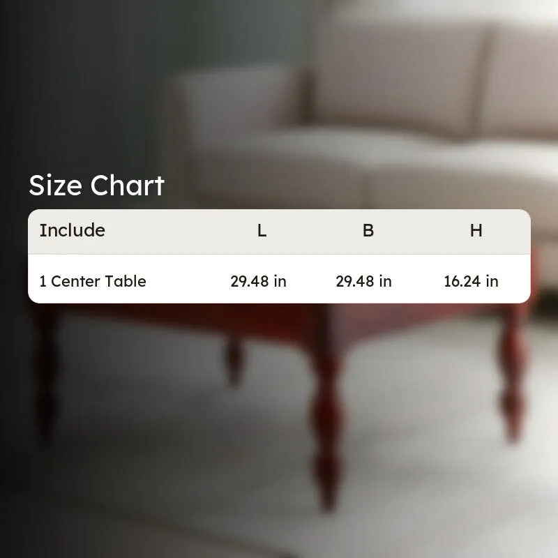 Oervon Sheesham Wooden Center Table - Red media 10