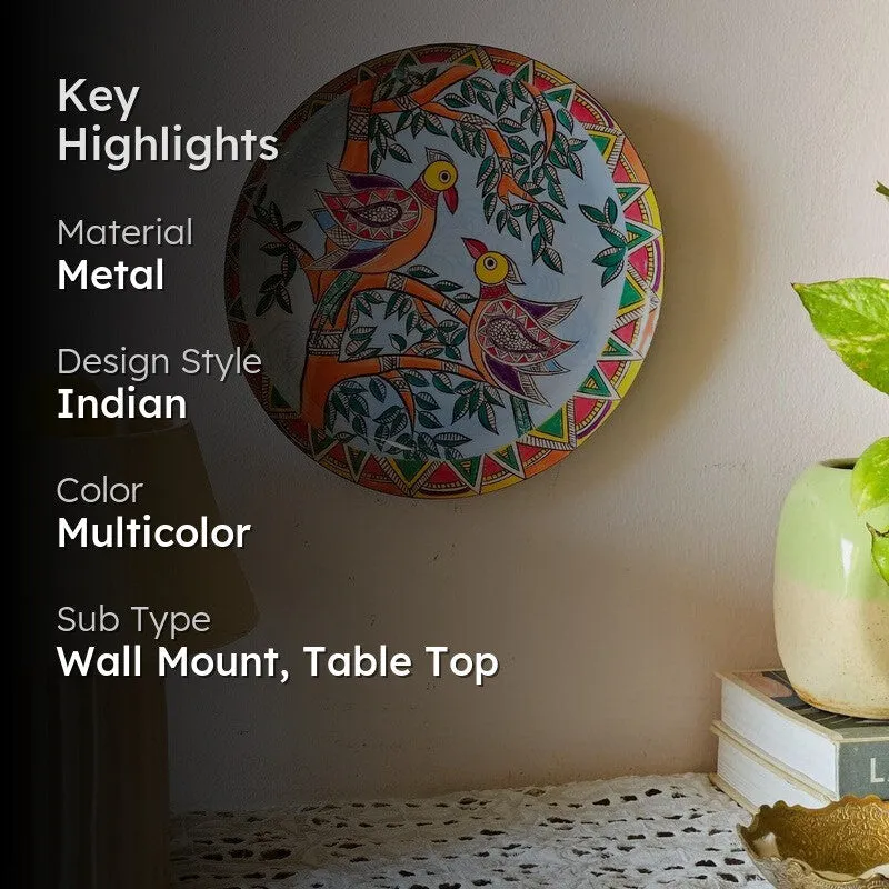 Madhubhani Mayura Decorative Plate media 2