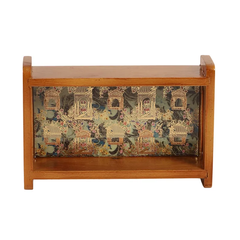 Jharokha Charm Wooden Serving Tray (Gold,Green) media 4