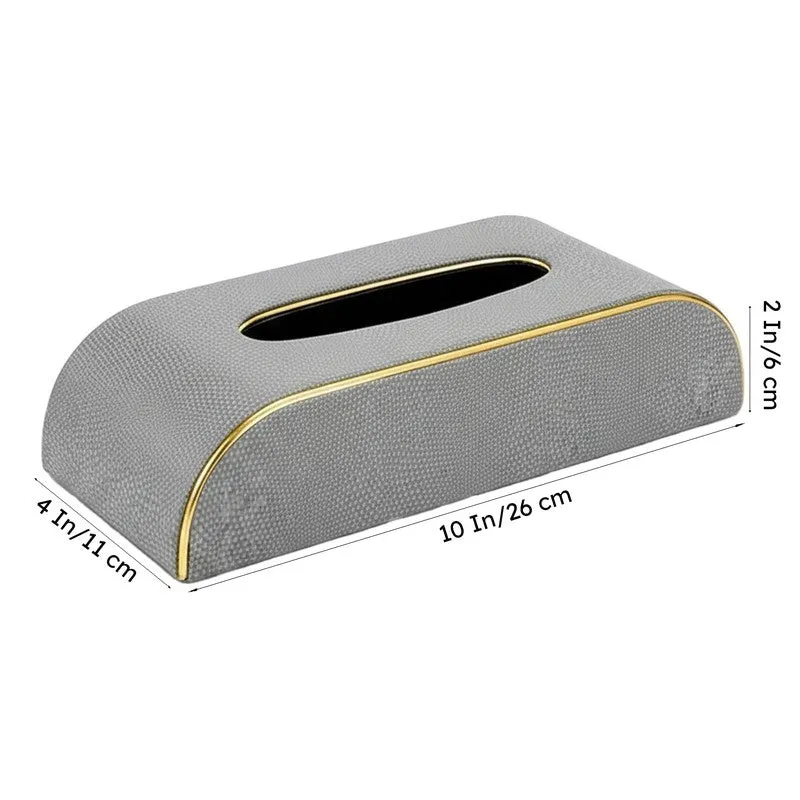 Tisquo Curve Faux Leather Tissue Box - Grey media 9