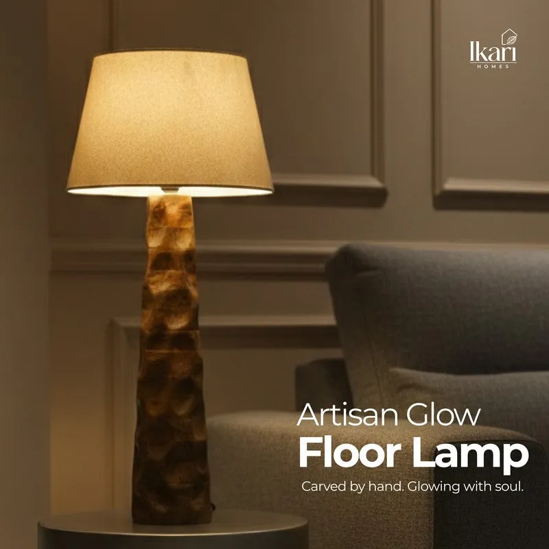 Sculpted White Mango Wood Floor Lamp media 5