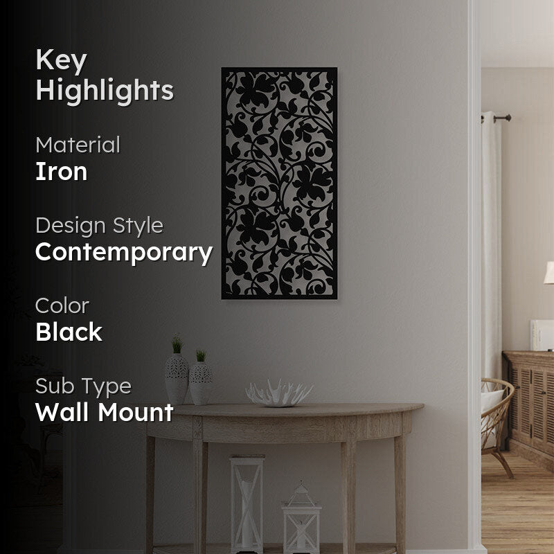 Floral Spread Panel Iron Wall Accent media 2