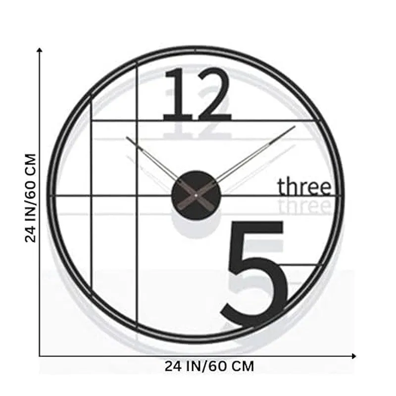 Gears Silent Wall Clock - Black media 6