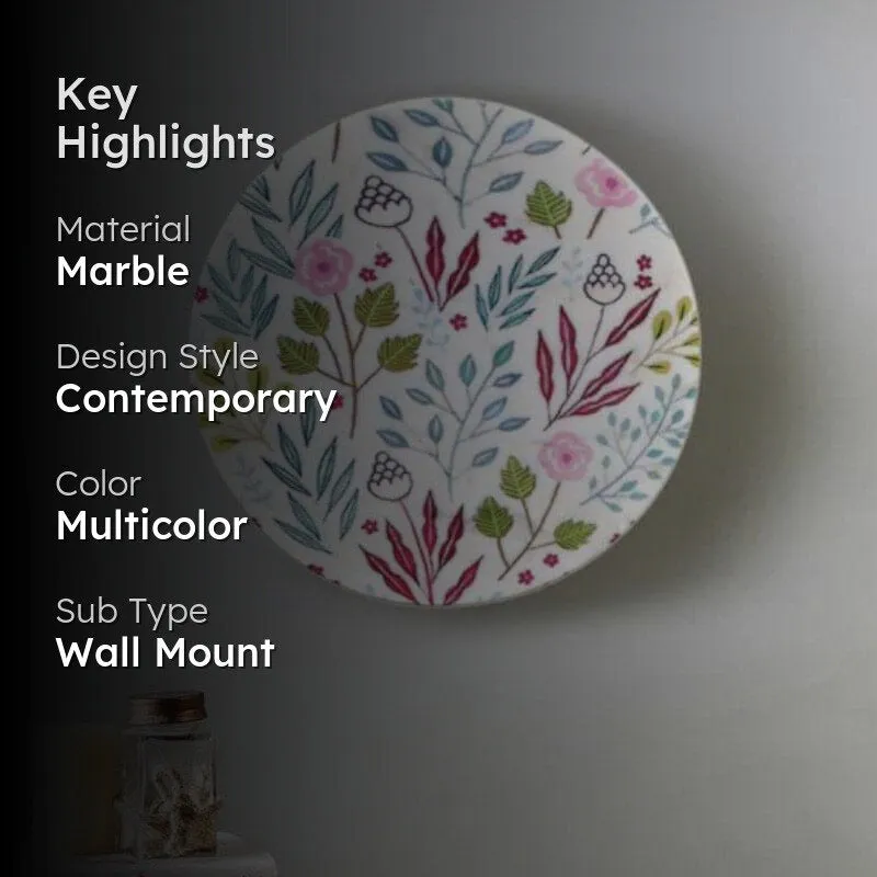 Floral Mix Printed Marble Wall Accent media 2