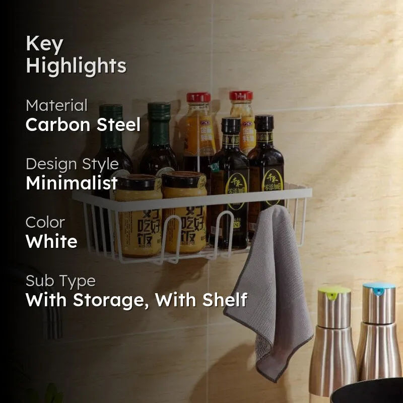 Ivora Stick-on Storage Wall Shelf - White media 2