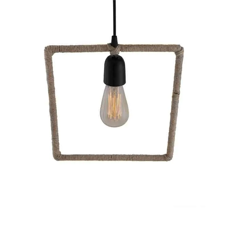 Squared Up Rope Metal Ceiling Lamp media 4