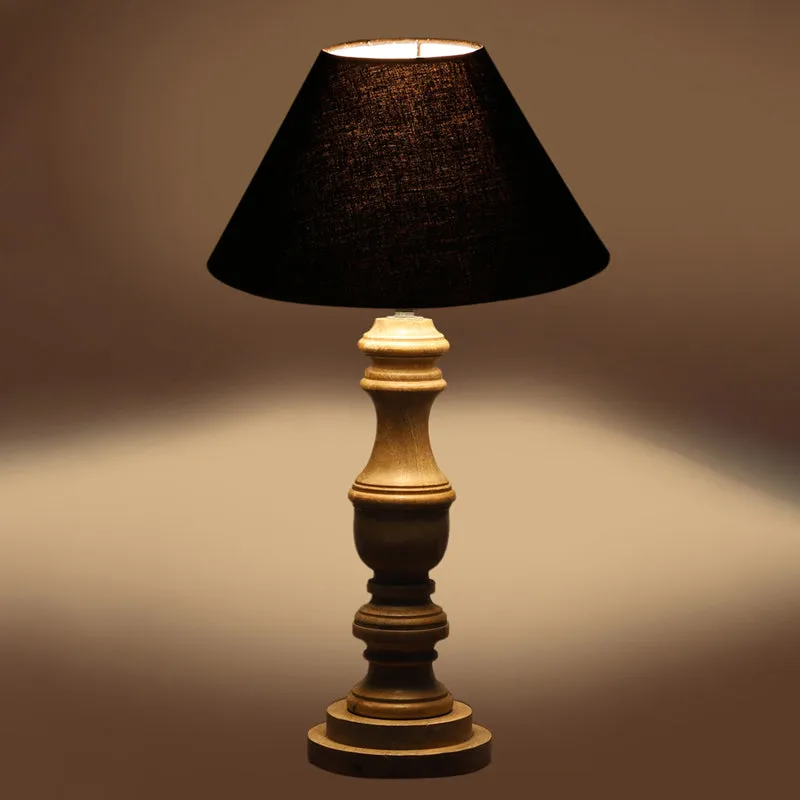 Cotin II Carve Wooden Table Lamp - Black,Brown media 5