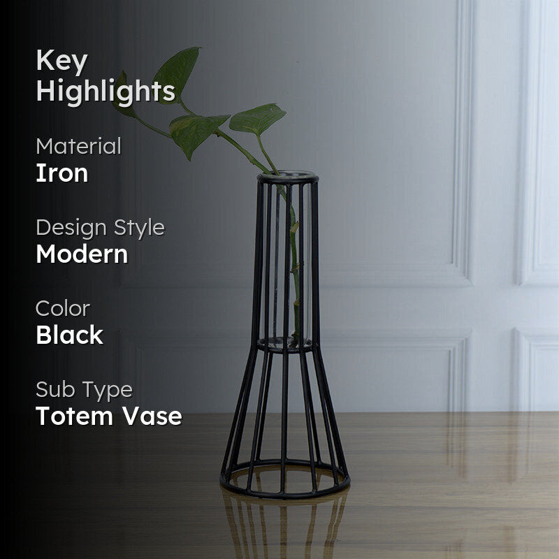 Iara Test Tube Planter - Black media 2