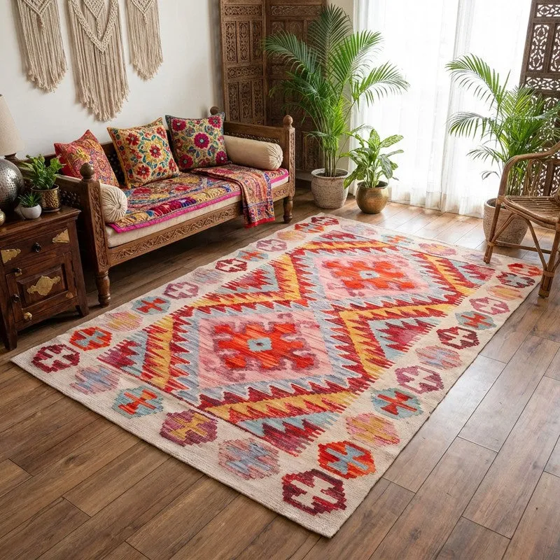 Sharp Angles Cotton Hand Woven Cotton Rug media 6