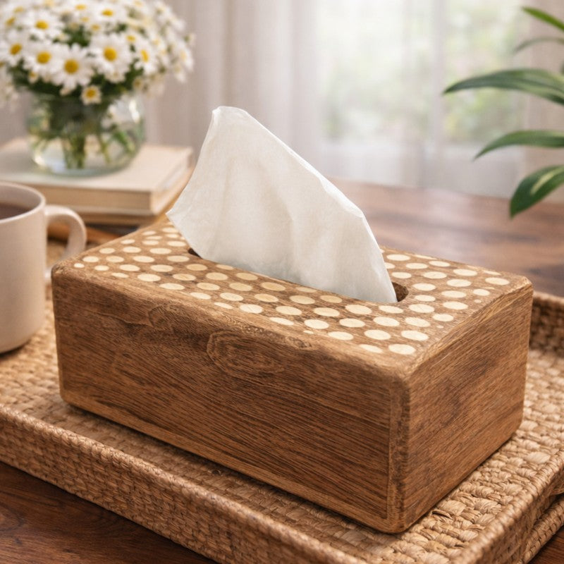 Rustic Wooden Tissue Holder