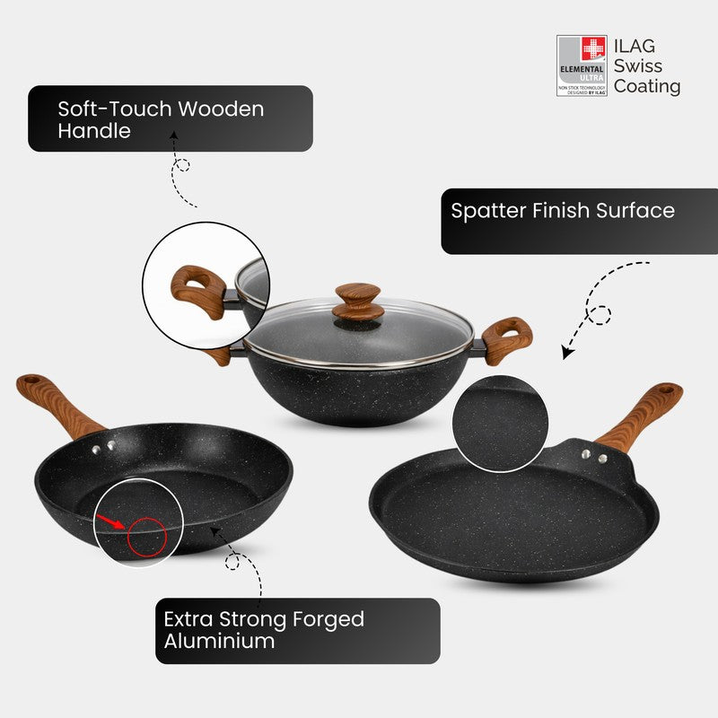 Salford Non Stick Cookware Set (Black) - Three Piece Set media 5