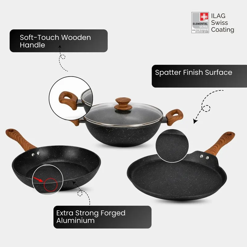 Salford Non Stick Cookware Set (Black) - Three Piece Set media 5