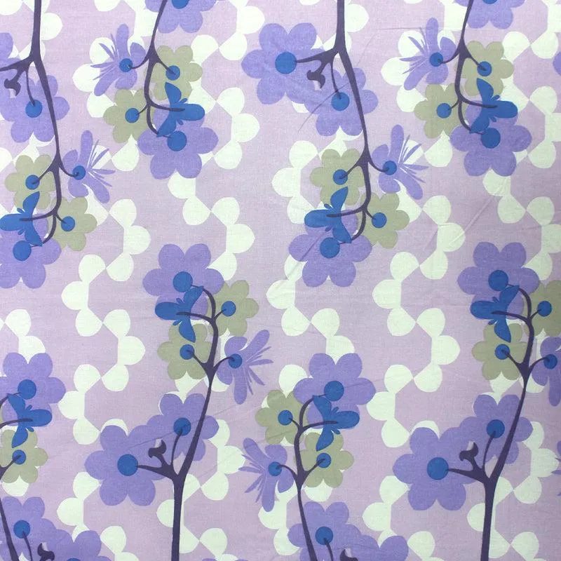 Warhi Floral Cotton Bedsheet (Purple) - 110 TC media 5