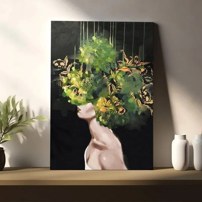 Garden Bloom Girl Canvas Wall Painting media 2