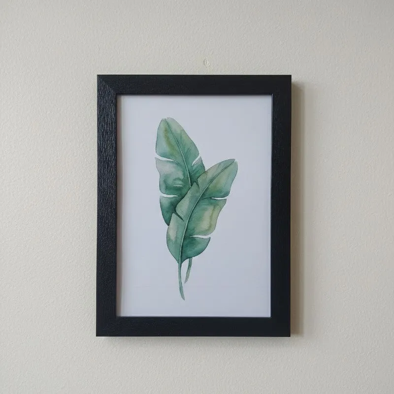 Minimalist Green Botanical Wall Painting With Black Frame - Set Of Three media 5
