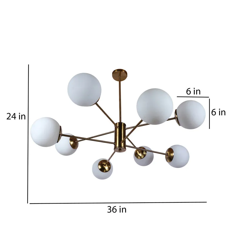 Industrial Multi-Globe Metal Ceiling Lamp - Gold & White media 9