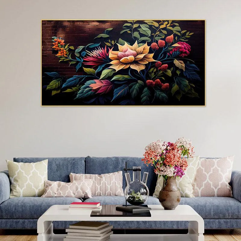 Nisa Floral Wall Painting With Frame media 3