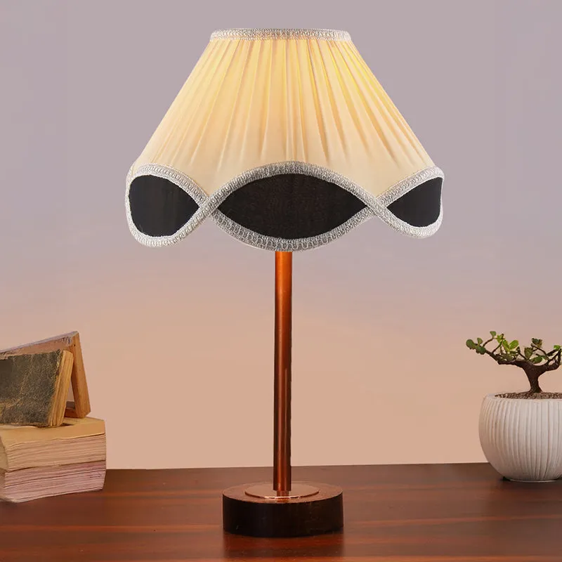 Valenica Rodin Wooden Table Lamp - White,Copper,Brown media 2