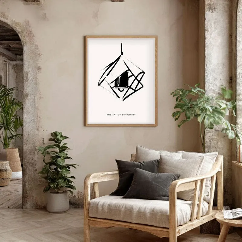 Suspended Calm Canvas Wall Painting With Brown Frame media 5