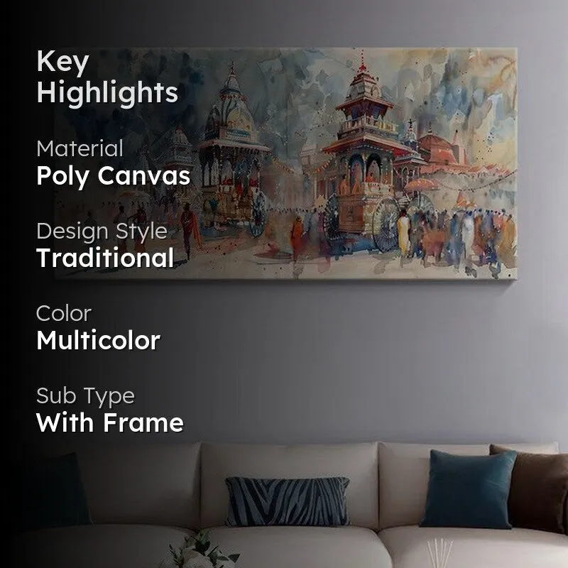 Jagannath Rath Yatra Festivities Poly Canvas Wall Painting media 2