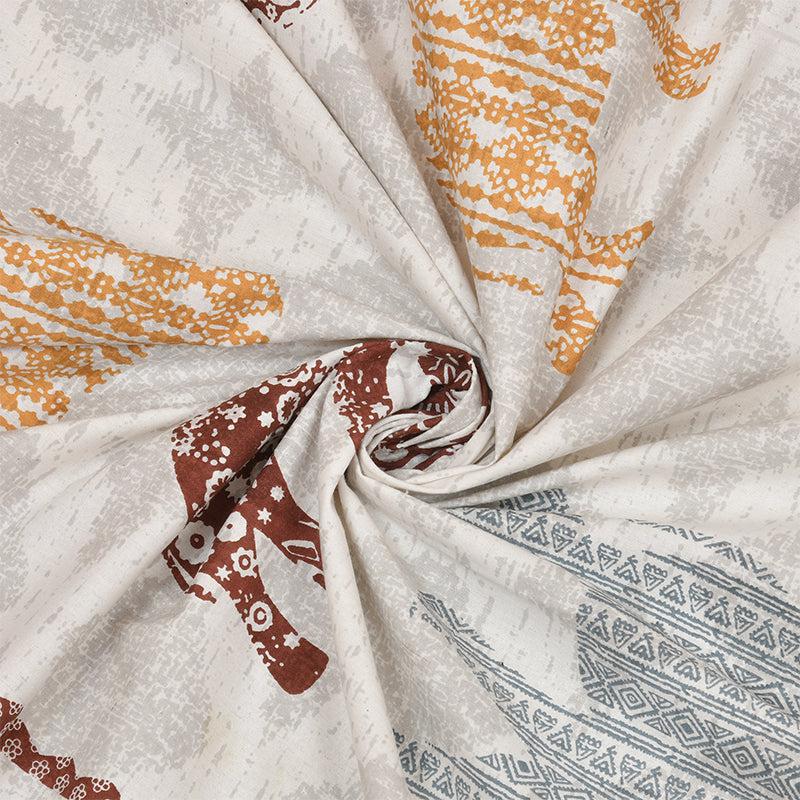 Gajendra Regal Cotton Bedsheet (Grey,Brown) - 180 TC media 4