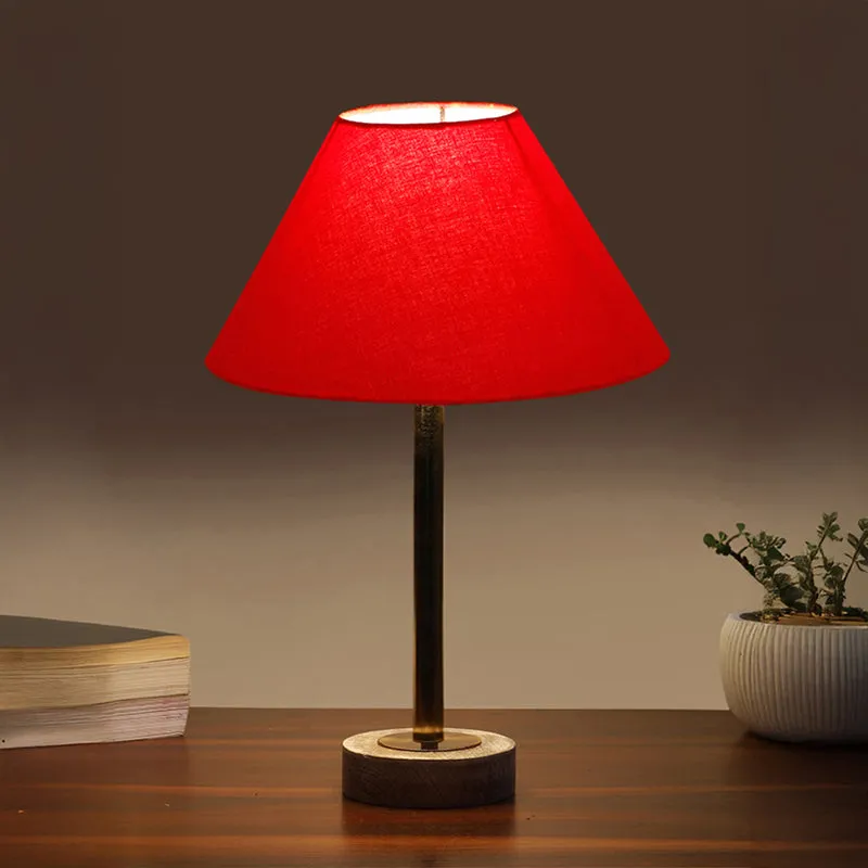 Cotin II Rodin Wooden Table Lamp - Red,Gold,White media 1