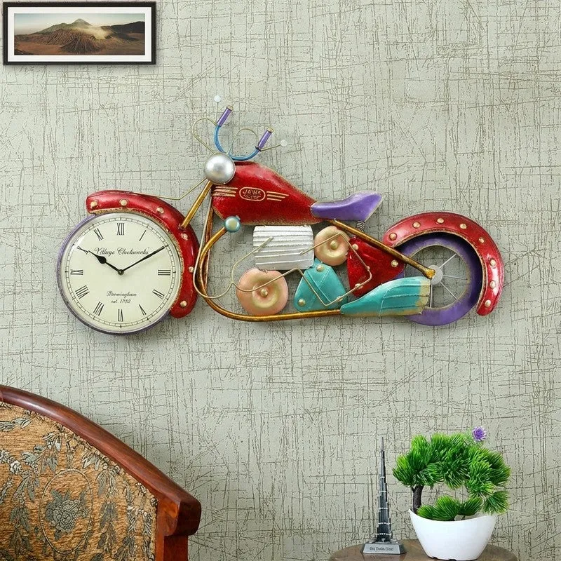 Jawa Rider Inspired Metal Wall Clock media 1