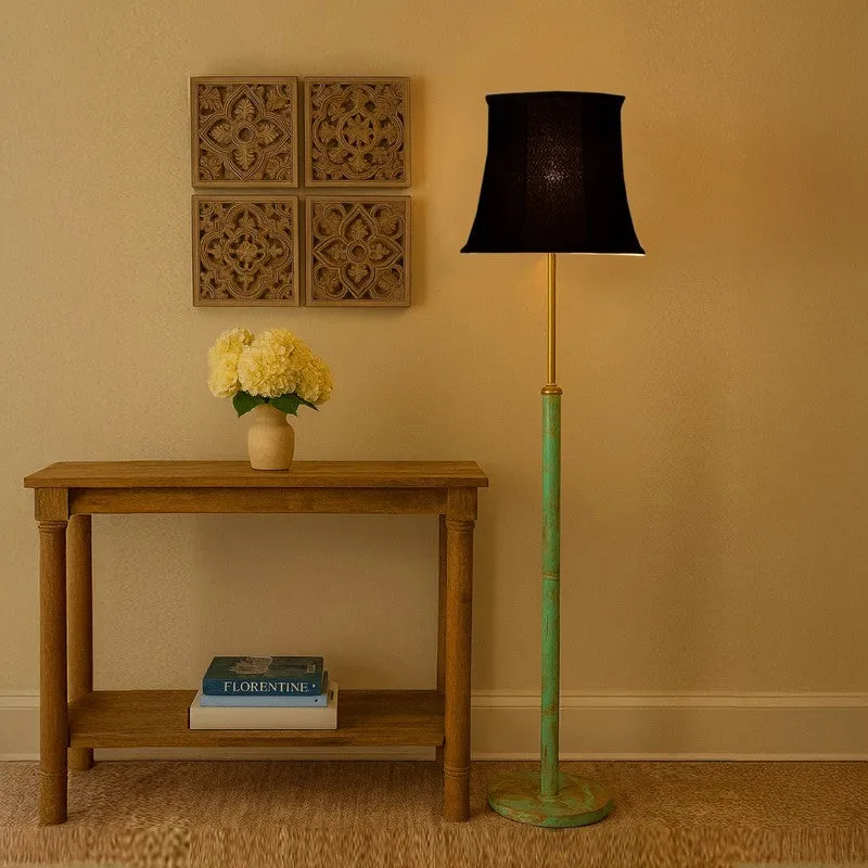 Misty Morning Wooden Floor Lamp - Black media 1