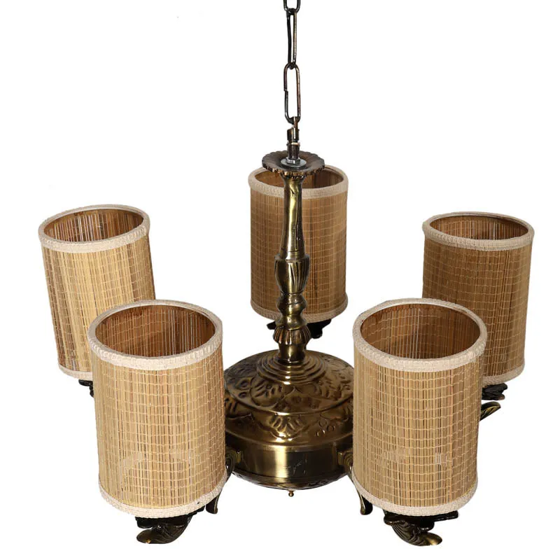 Arco Cylindrical Golden Antique Ceiling Lamp media 3