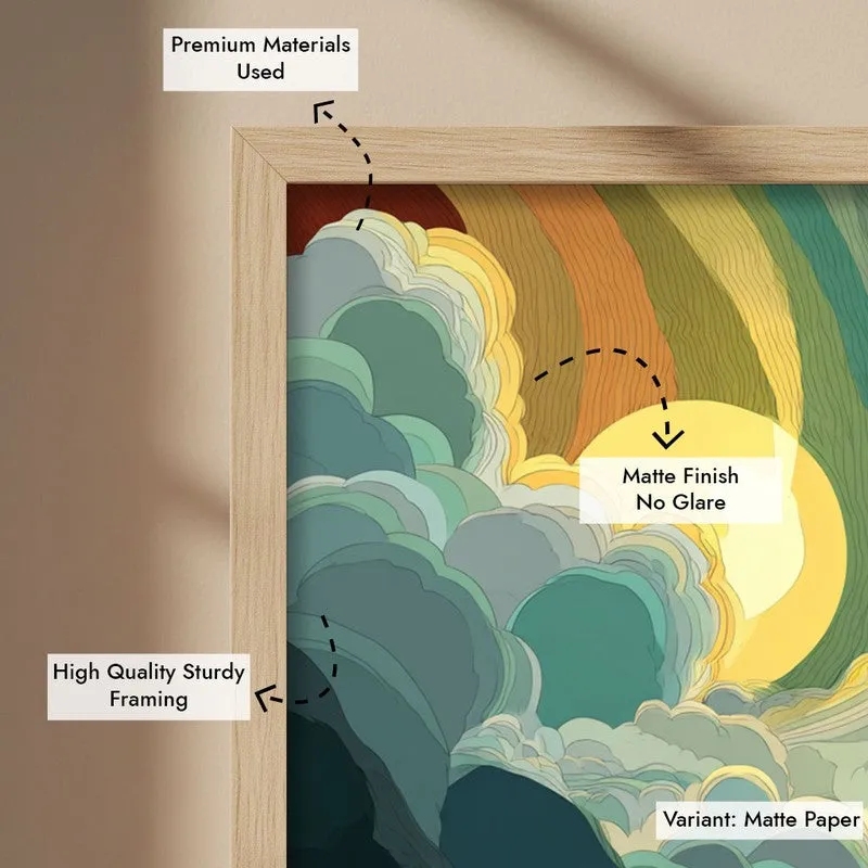 Emerald Valley Canvas Wall Painting - Brown Frame media 7