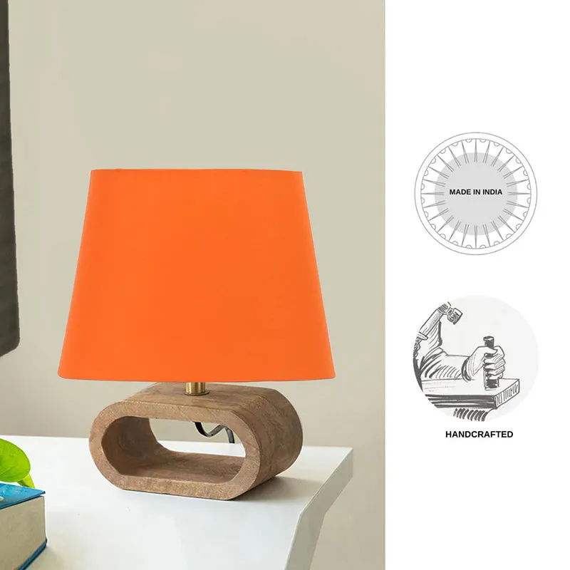 Adagio Wooden Table Lamp - Orange,Brown media 4