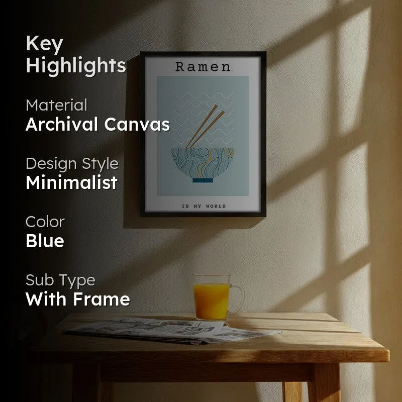 RamenBlue Archival Canvas Wall Art - Black media 2