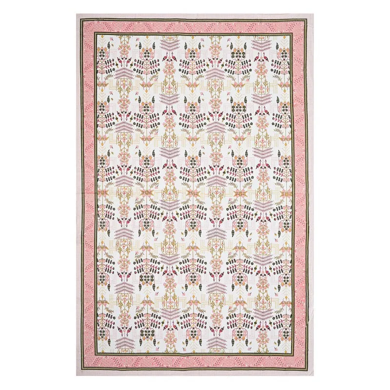 Serenza Floral Cotton Bedsheet (Pink & White) - 240 TC media 5