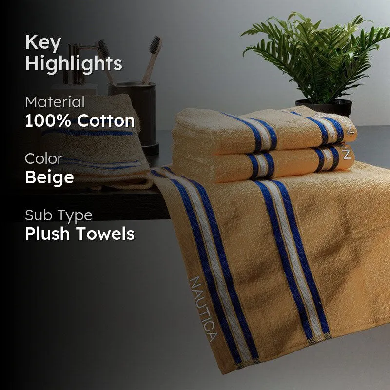 Nautica Dove Dual Down Cotton Hand Towel (Beige) - Set Of Four media 2