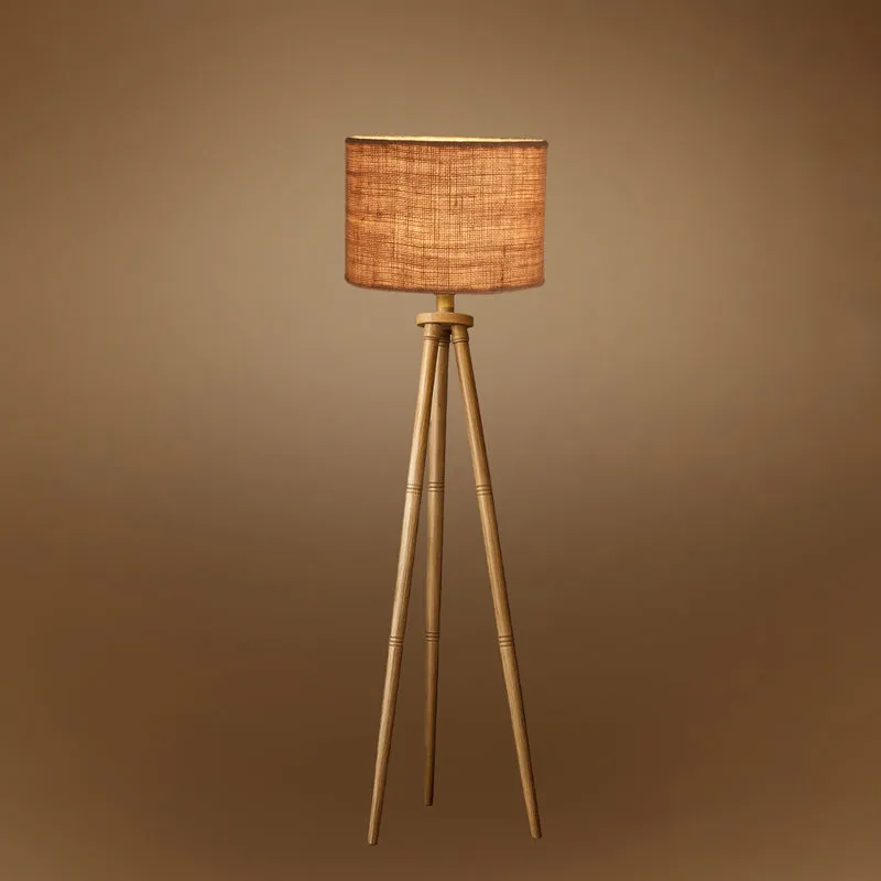 Sienna Tripod Wooden With Jute Shade Floor Lamp - Brown media 6