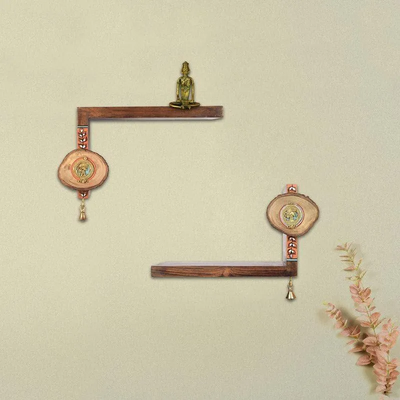 Tribal Trove Wall Shelf - Set Of Two media 1
