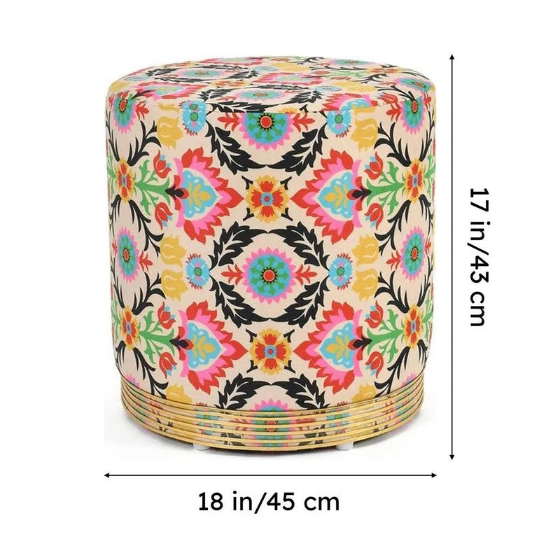 Avira Ethnic Velvet Pouffe - Multicolor media 8