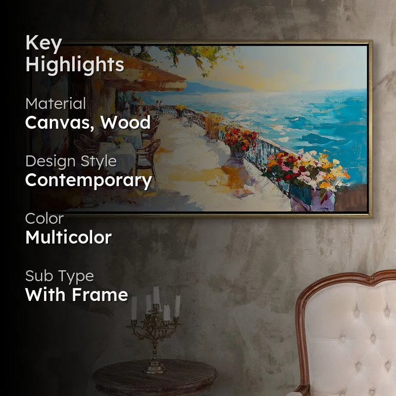 Blue Serenity Canvas Wall Painting With Frame media 2