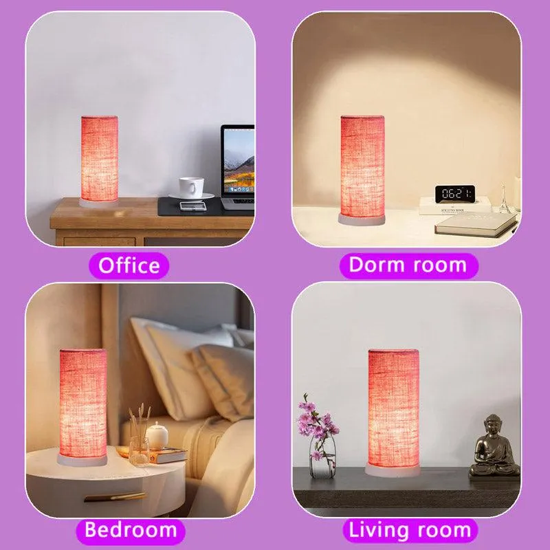 Esto Tower Wooden Table Lamp With Jute Shade - Pink,White media 5