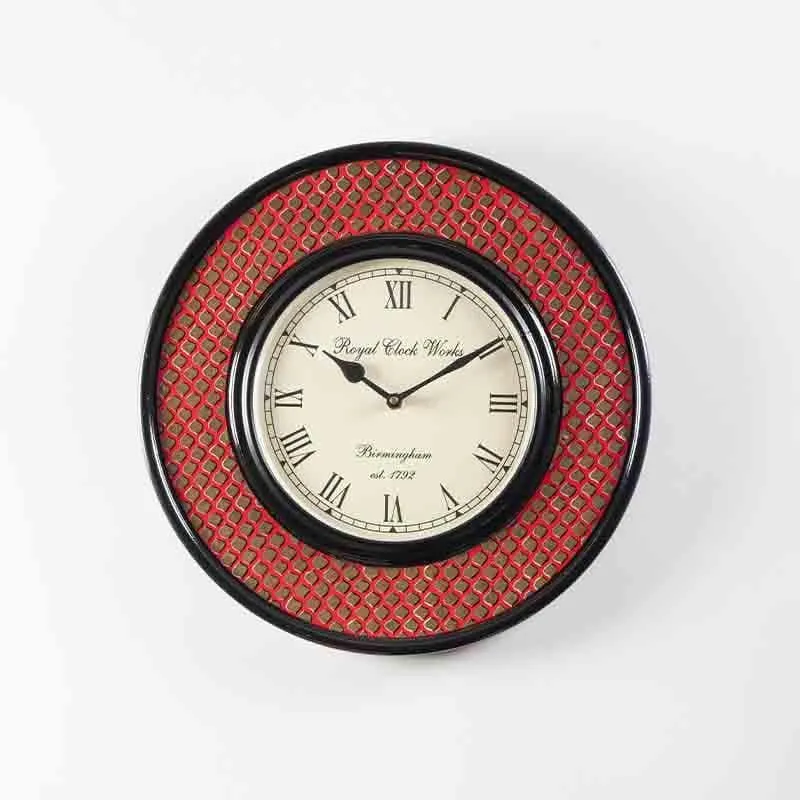 Scaley Handpainted Wall Clock - Red media 1